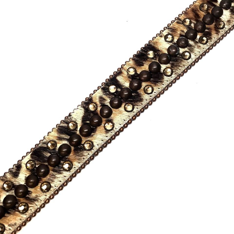b.b. Simon 'Double Row Tiger' Pony Crystal Belt - Dudes Boutique