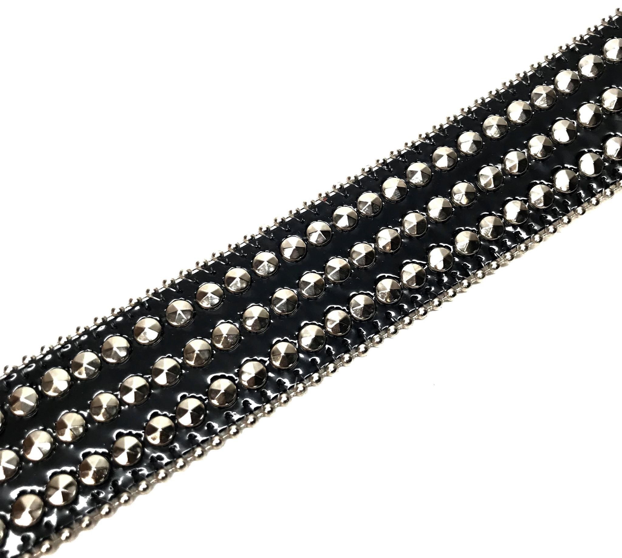 b.b. Simon 'Triple Studded' Patent Crystal Belt - Dudes Boutique
