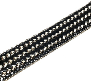 b.b. Simon 'Triple Studded' Patent Crystal Belt - Dudes Boutique