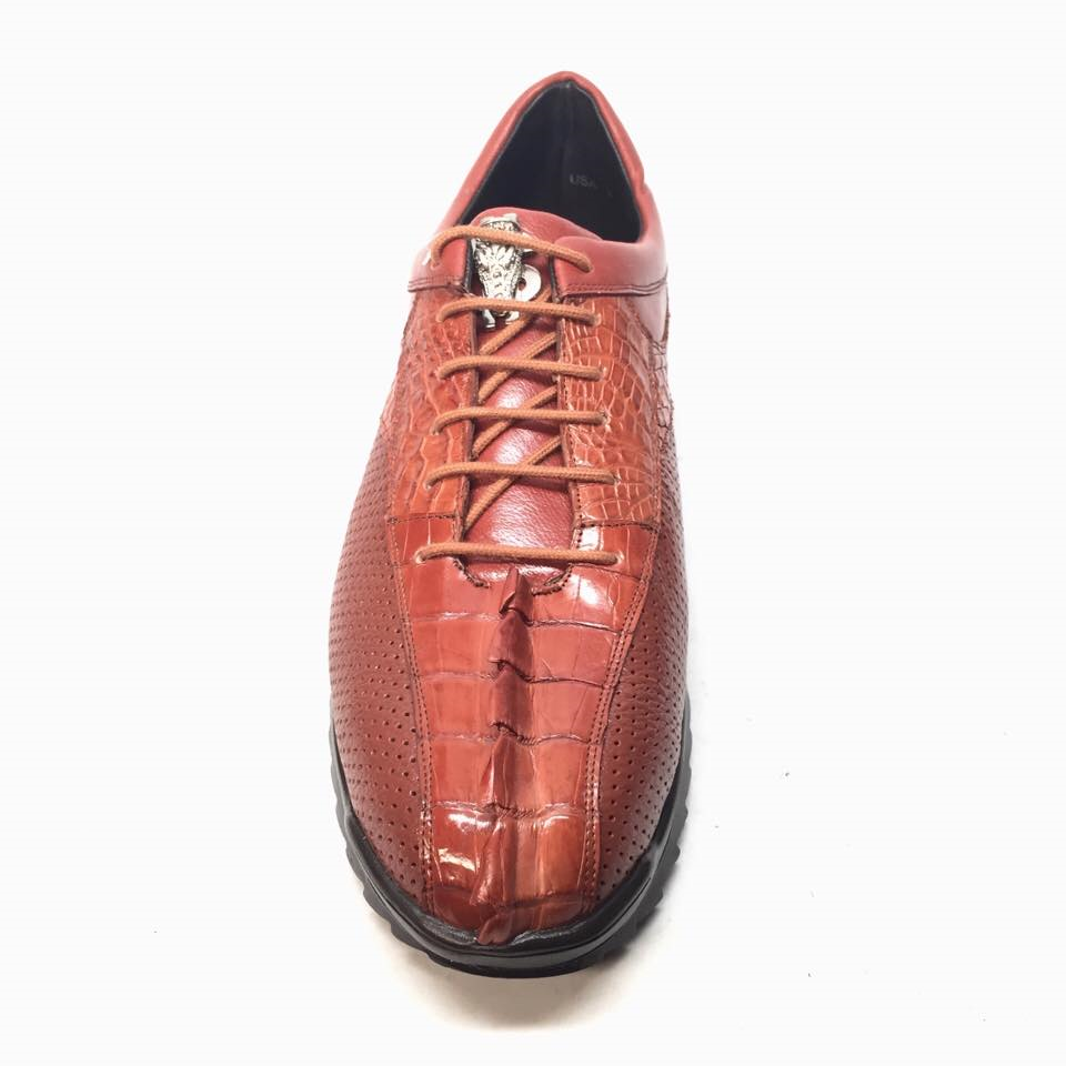 Los Altos Perforated Crocodile Tail Sneakers - Dudes Boutique