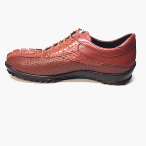 Los Altos Perforated Crocodile Tail Sneakers - Dudes Boutique