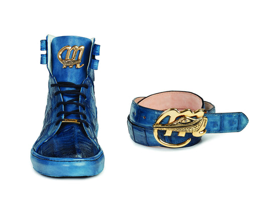 Mauri - 6129 All-Over Baby Crocodile High-top Sneakers - Dudes Boutique