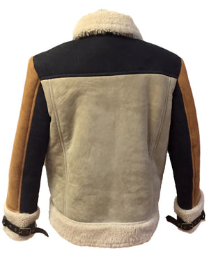 Jakewood - 710 Tobacco & Cream Shearling Bomber Jacket - Dudes Boutique