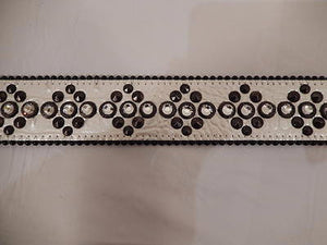 b.b. Simon White Gator Print Studded Crystal Belt - Dudes Boutique