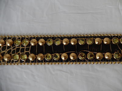 b.b. Simon Studded Golden Crystal Belt - Dudes Boutique