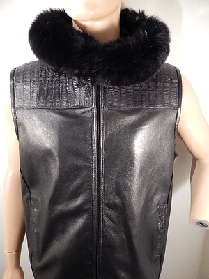 G Gator - 903 Crocodile Vest with Fox Collar - Dudes Boutique