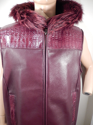 G Gator - Burgundy Fox x Crocodile Vest - Dudes Boutique
