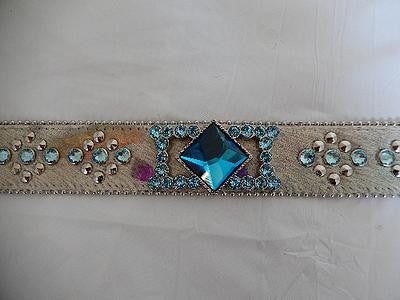 b.b. Simon "Sky Blue" Crystal Pony Hair Belt - Dudes Boutique