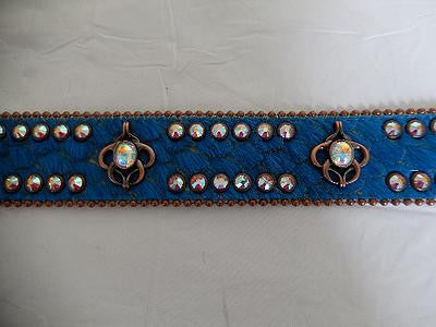 b.b. Simon Bronze & Blue Crystal Belt - Dudes Boutique