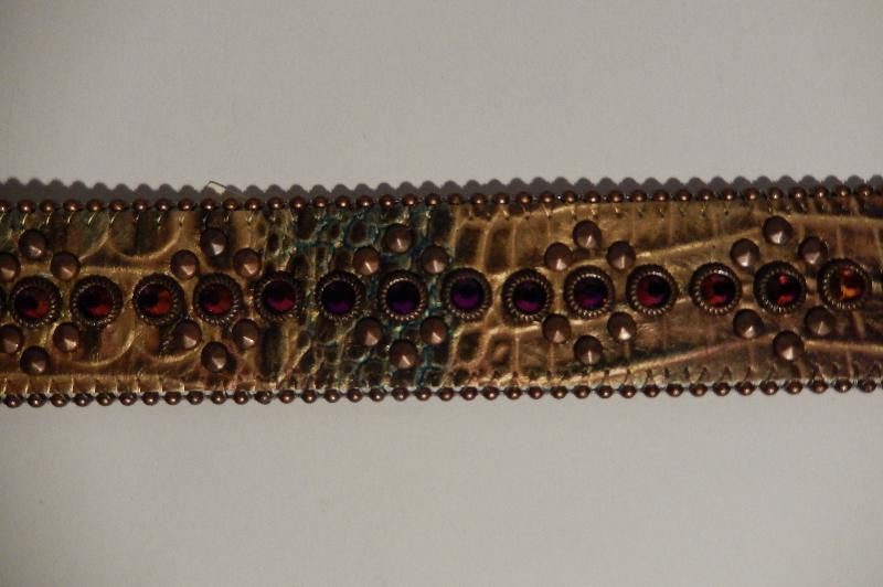 b.b. Simon Bronze Croco Crystal Belt - Dudes Boutique