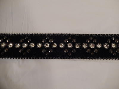 b.b. Simon Black Pony Hair Crystal Belt - Dudes Boutique