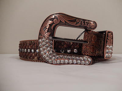 b.b. Simon Bronze And Silver Crystal Belt - Dudes Boutique