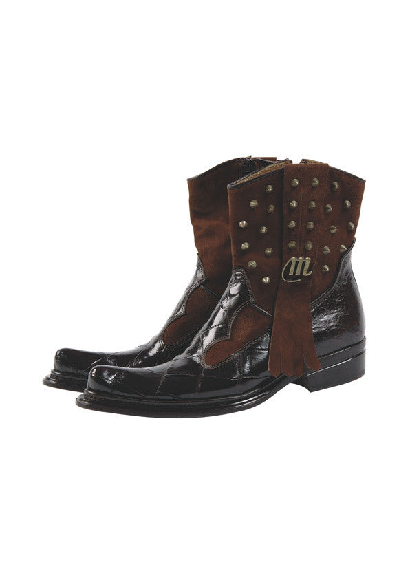 Mauri - 7552 "Apache" Suede/Alligator Boot - Dudes Boutique