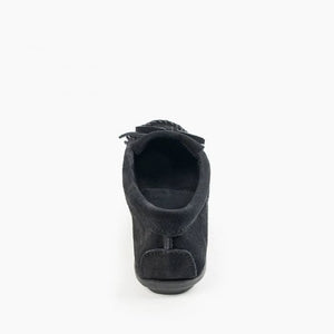 Minnetonka Black Kilty Hardsole Moccasins - Dudes Boutique