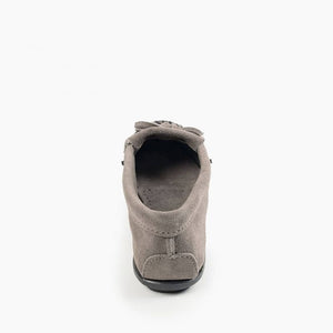 Minnetonka Grey Kilty Hardsole Moccasins - Dudes Boutique