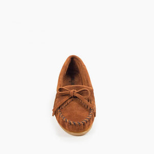 Minnetonka Brown Kilty Hardsole Moccasins - Dudes Boutique