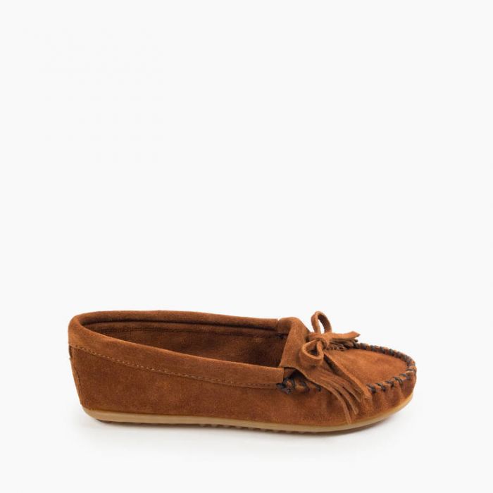 Minnetonka Brown Kilty Hardsole Moccasins - Dudes Boutique