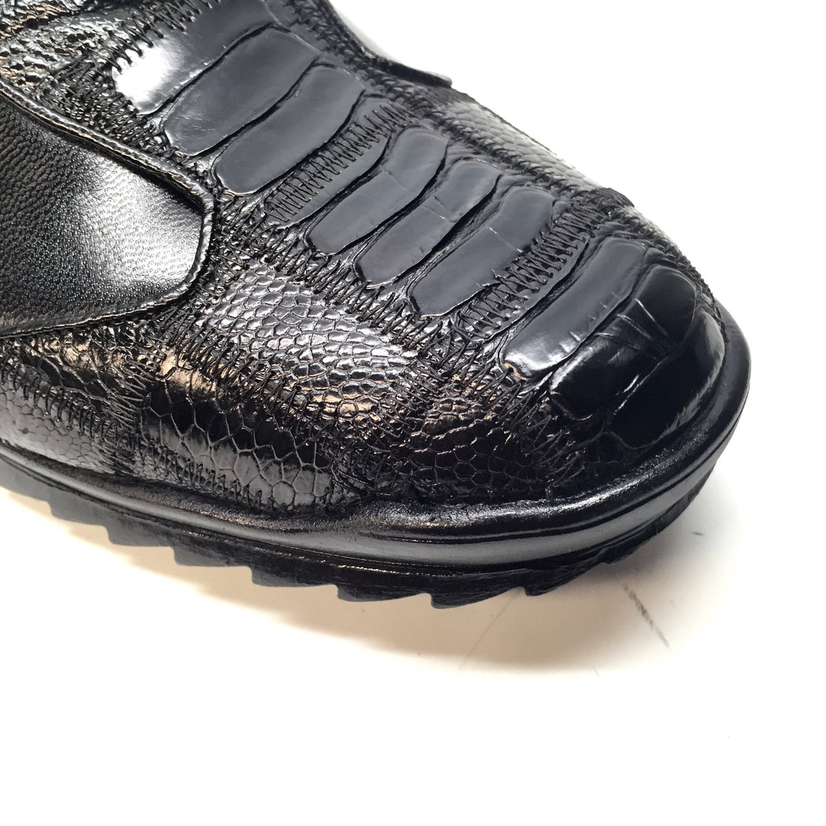 Los Altos Black Ostrich Leg Lace Up Sneakers - Dudes Boutique
