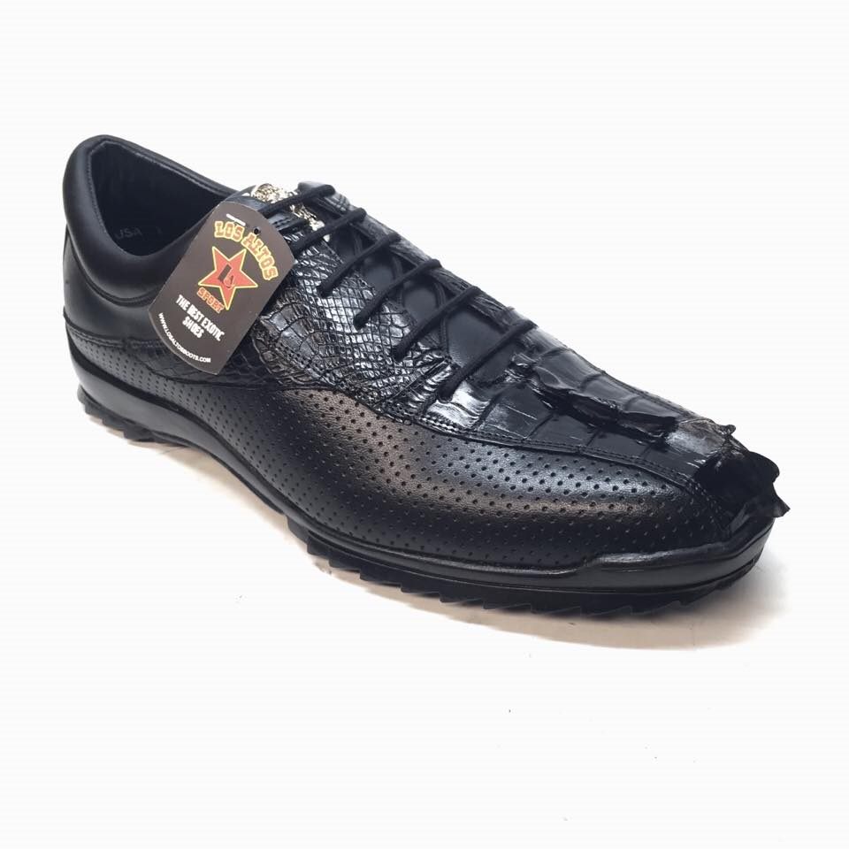 Los Altos Perforated Crocodile Tail Sneakers - Dudes Boutique