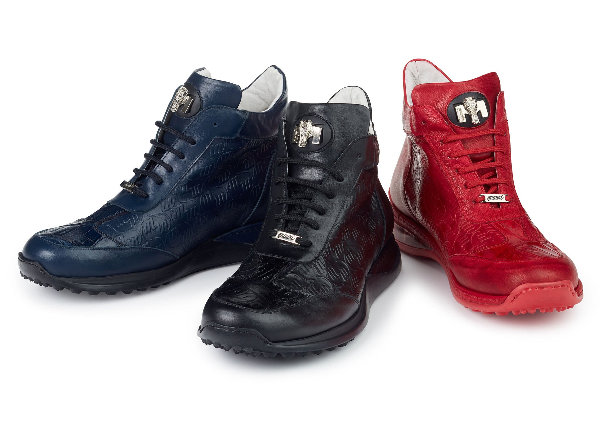 Mauri - "8510" Nappa/Crocodile Embossed Sneaker - Dudes Boutique