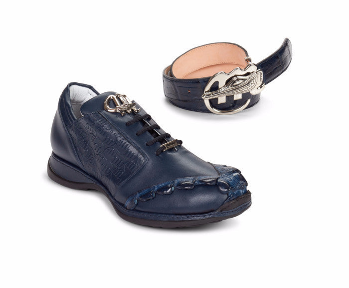 Mauri - 8667 "Buonoparte" Blue Nappa/Hornback Sneaker - Dudes Boutique