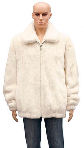 Kashani White Full Mink Bomber Fur Coat - Dudes Boutique