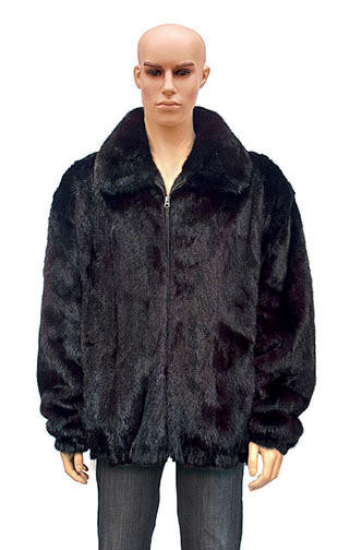 Kashani Black Full Mink Bomber Fur Coat - Dudes Boutique