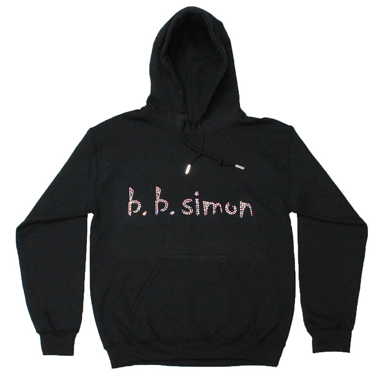 b.b. Simon Big 'B' Iridescent Fully Loaded Crystal Hoodie - Dudes Boutique