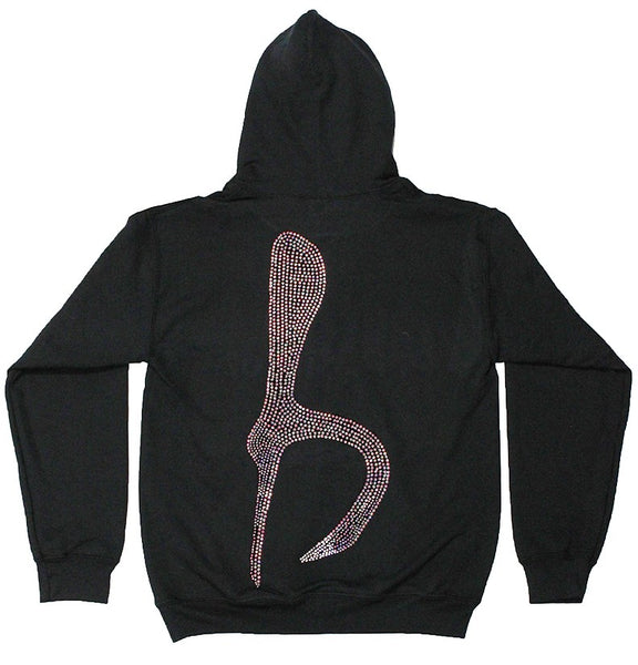 b.b. Simon Big 'B' Iridescent Fully Loaded Crystal Hoodie - Dudes Boutique