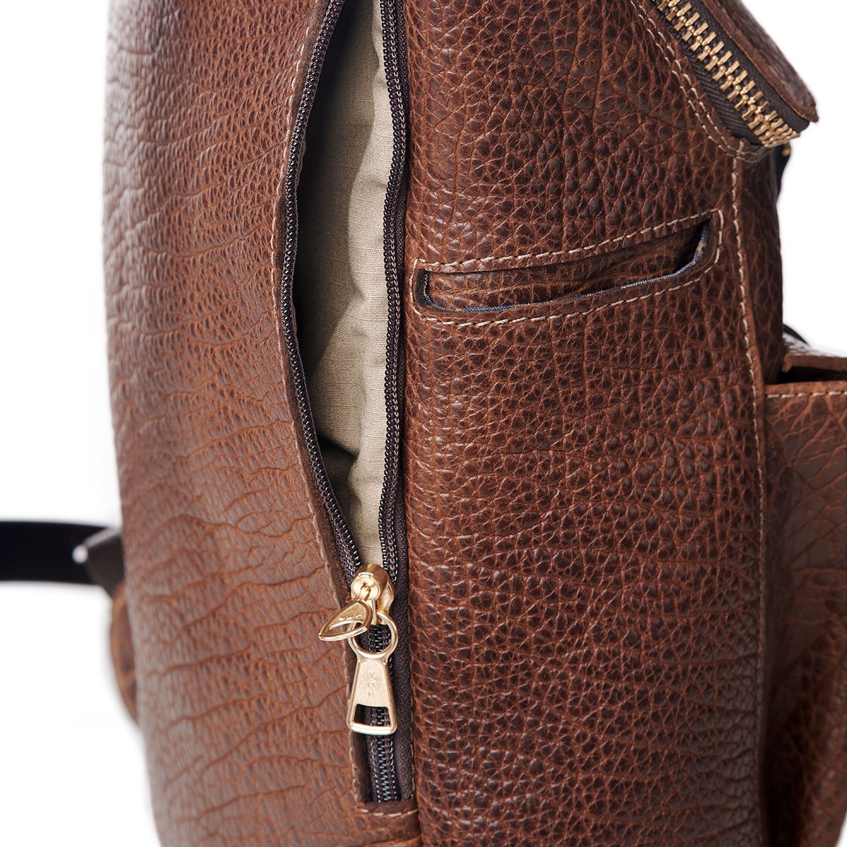 Coronado Leather No.740 Top Zip Bison Backpack - Dudes Boutique