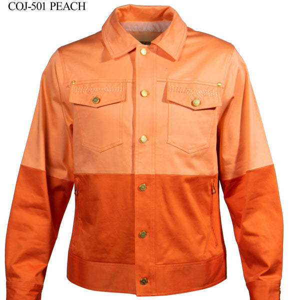 Prestige Two-Tone Peach Double Stitched Jacket - Dudes Boutique