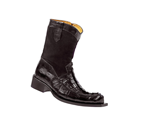 Mauri - 42559 "Control" Suede/Baby Croc/ Hornback Tail Dress Boot - Dudes Boutique