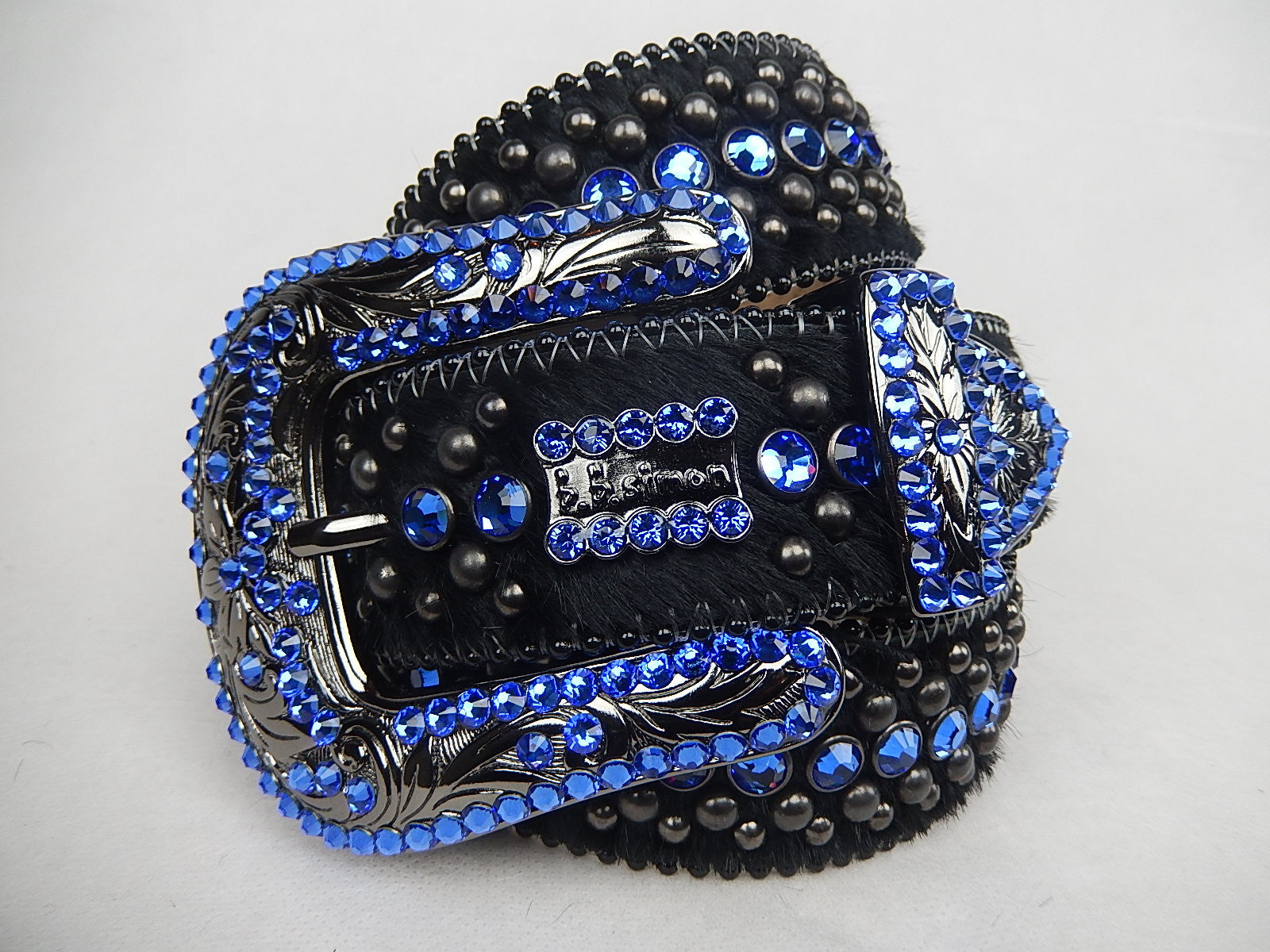 b.b. Simon ' Sapphire Royalty' Swarovski Crystal Belt - Dudes Boutique