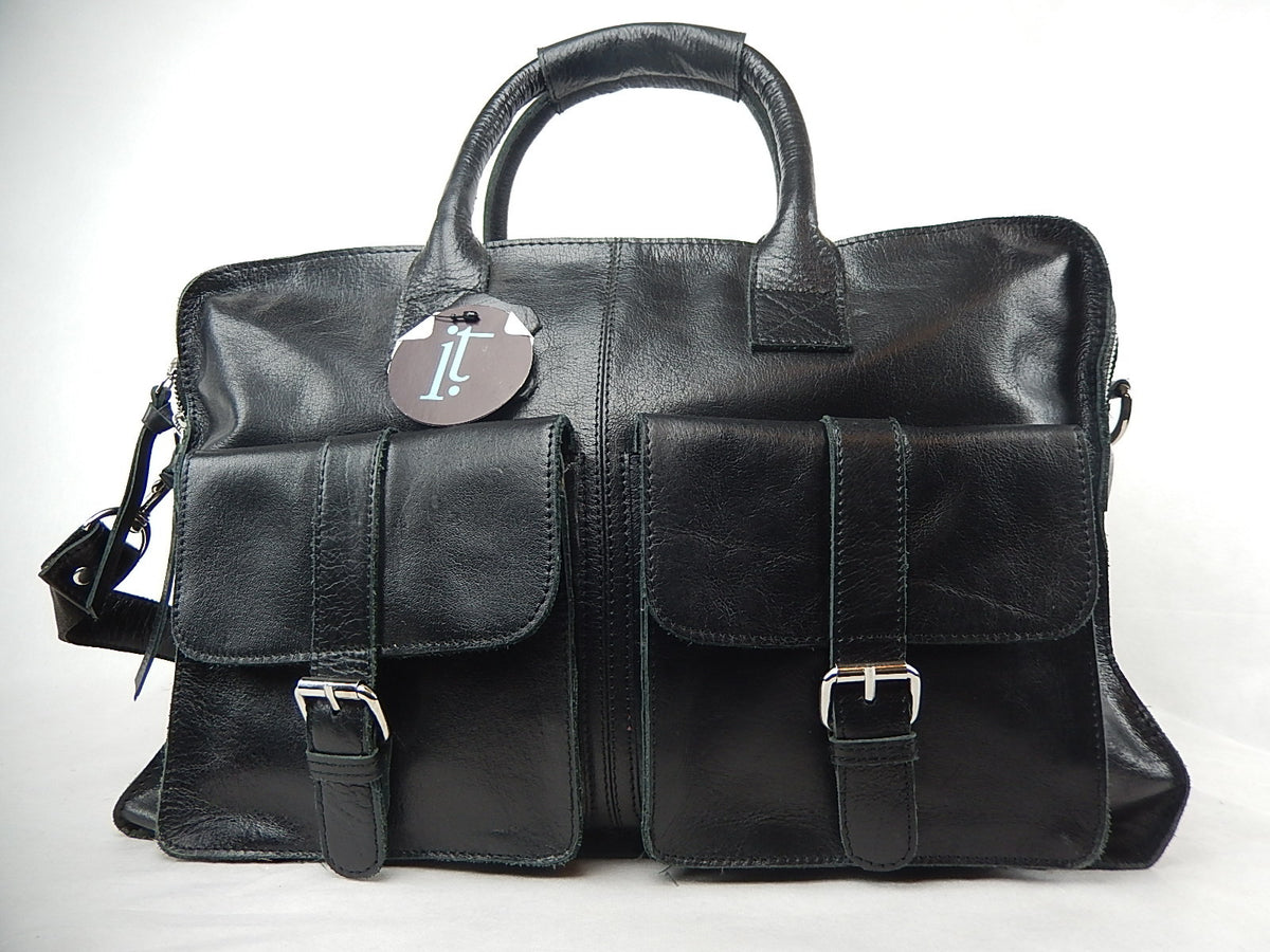 Iristyler Black Cowhide Travel Bag - Dudes Boutique