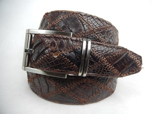 Safari Crocodile Cross Stitch Patch Belt - Dudes Boutique