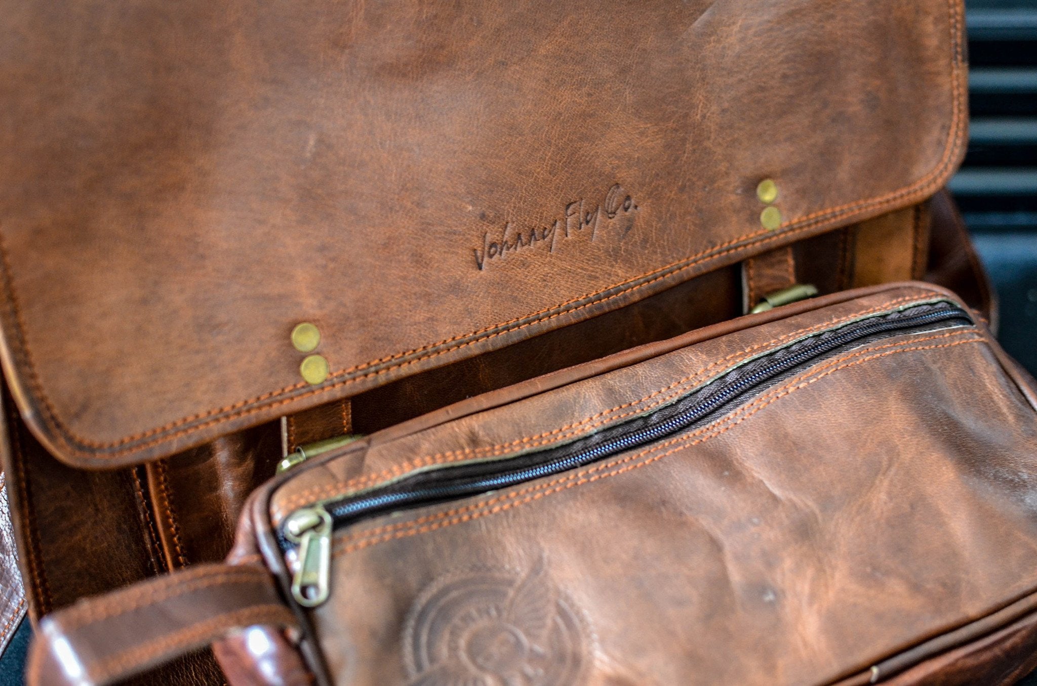 Johnny Fly Co. Leather Business Laptop Messenger - Dudes Boutique