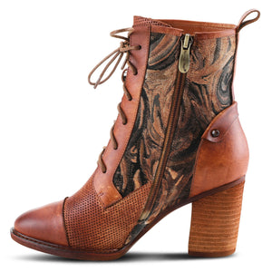 L'ARTISTE  'FANCIGIRL' Camel Leather Ankle Booties - Dudes Boutique