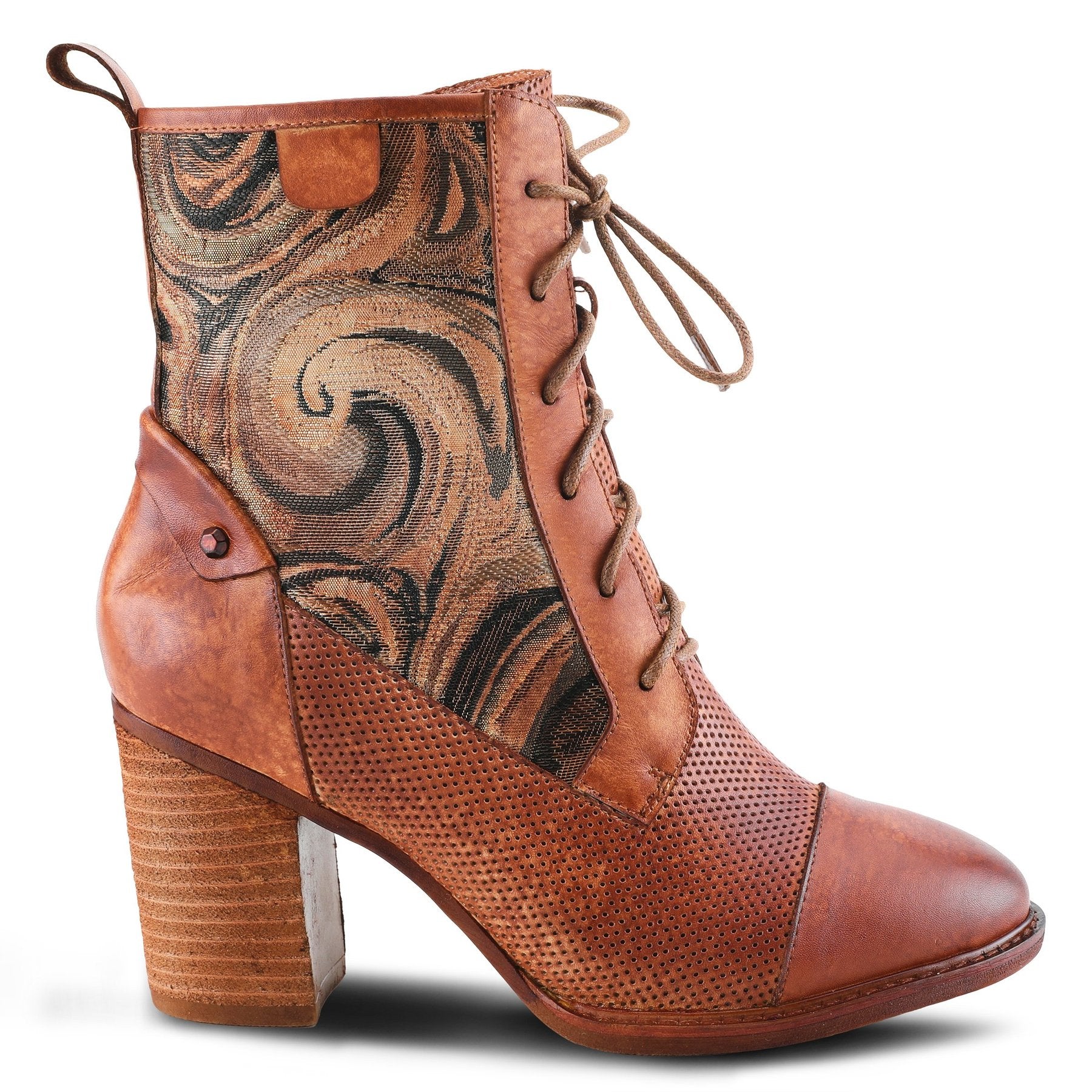 L'ARTISTE  'FANCIGIRL' Camel Leather Ankle Booties - Dudes Boutique