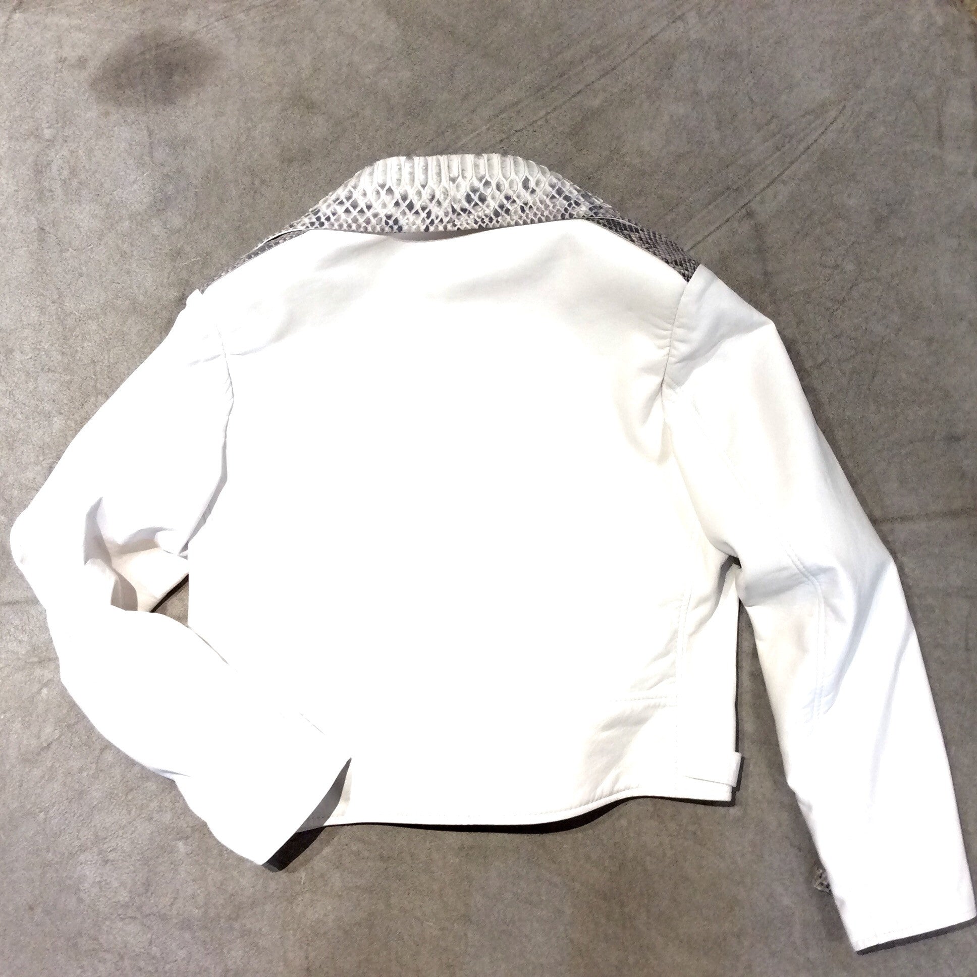 G-Gator 1033 White Python and Lambskin Biker Jacket - Dudes Boutique