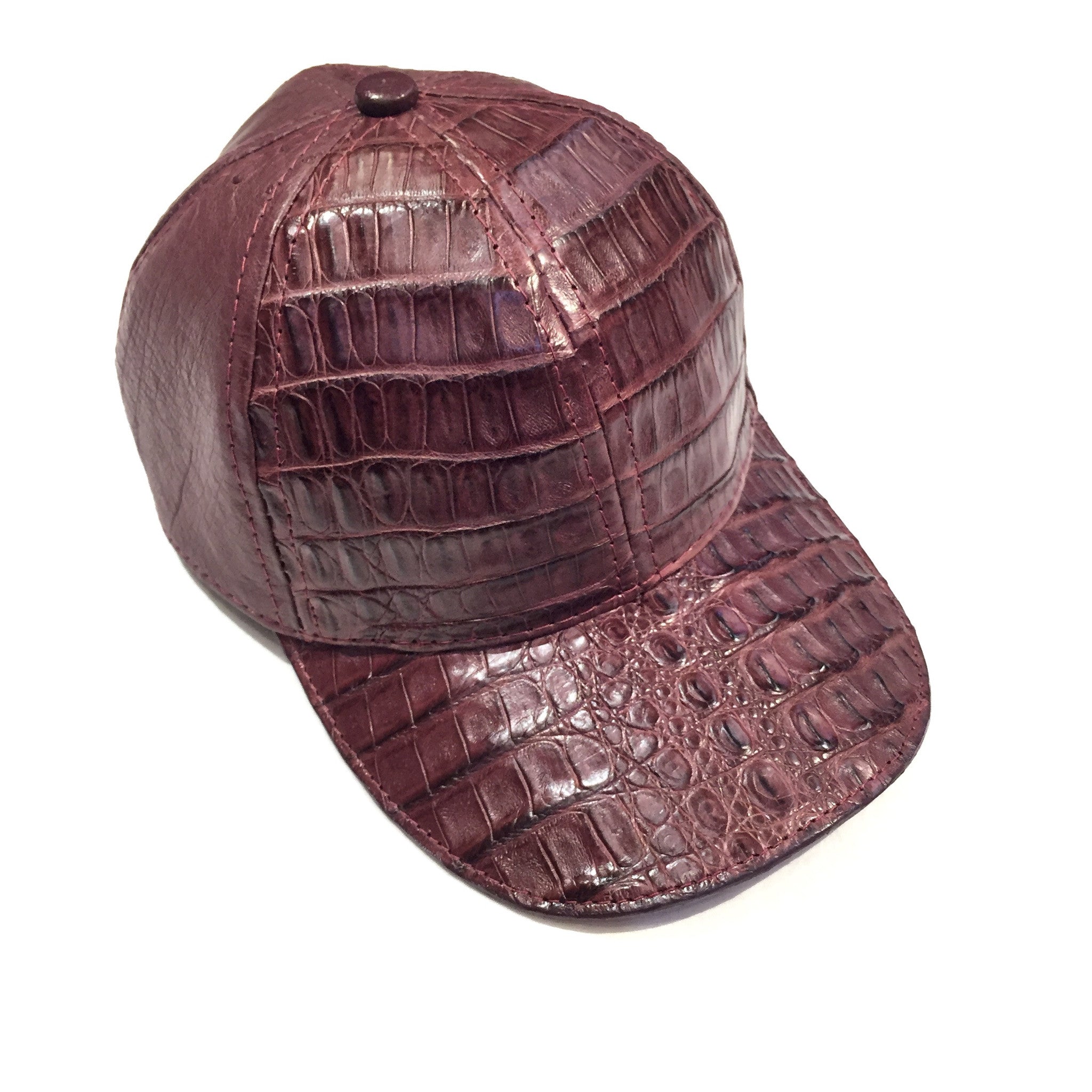 Safari Wine Alligator/Ostrich Quill Strap back Hat - Dudes Boutique