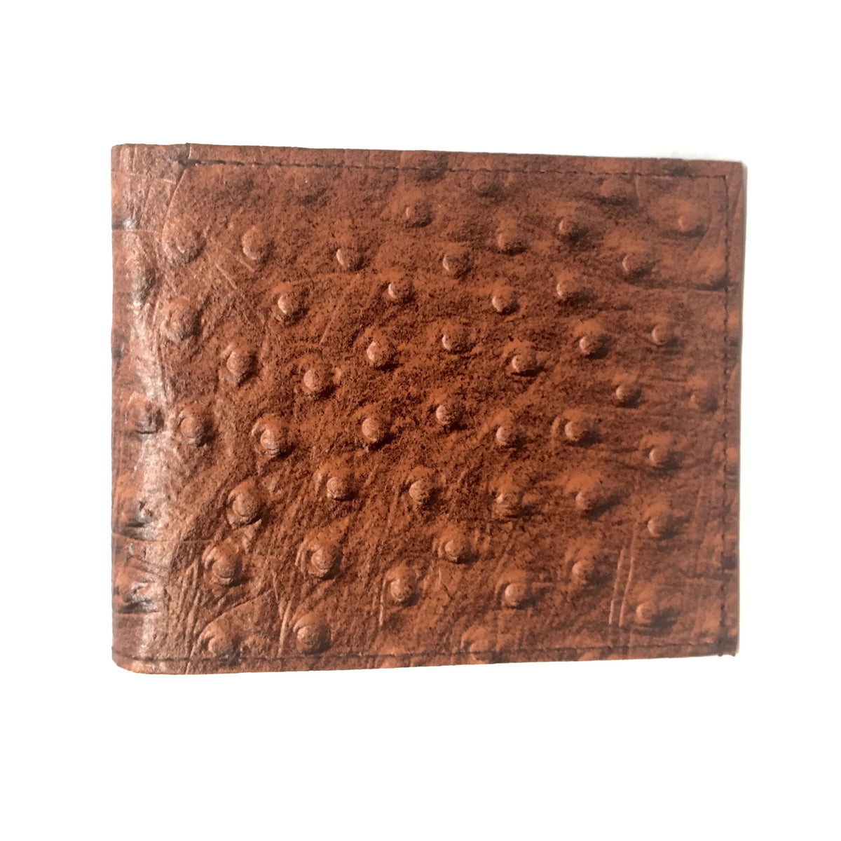 Leather Impressions Ostrich Belly Print Leather Bi-fold Wallet - Dudes Boutique