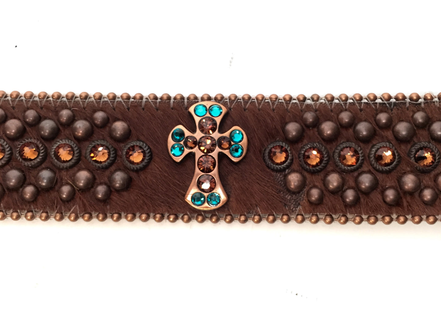 b.b. Simon - "Crosshairs" Pony Hair/Crystal Belt - Dudes Boutique