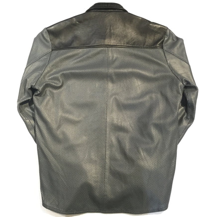 G-Gator Perforated Lambskin Button-Up w/ Crocodile Pockets - Dudes Boutique