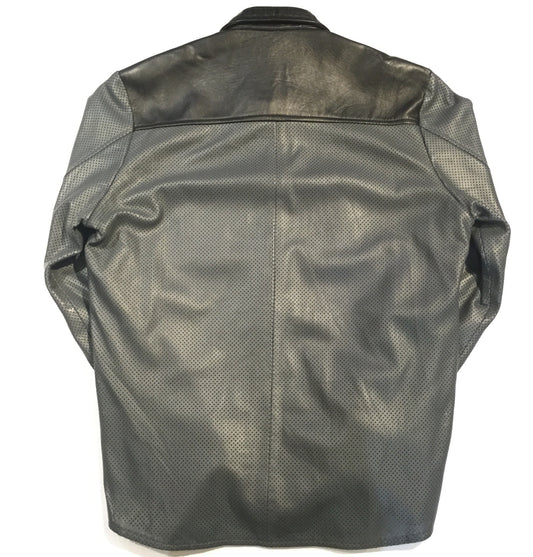 G-Gator Perforated Lambskin Button-Up w/ Crocodile Pockets - Dudes Boutique
