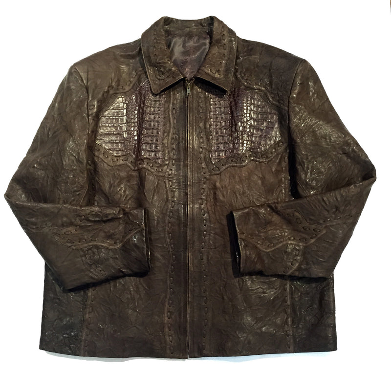 Fur Caravan Crocodile Leather Jacket for Men