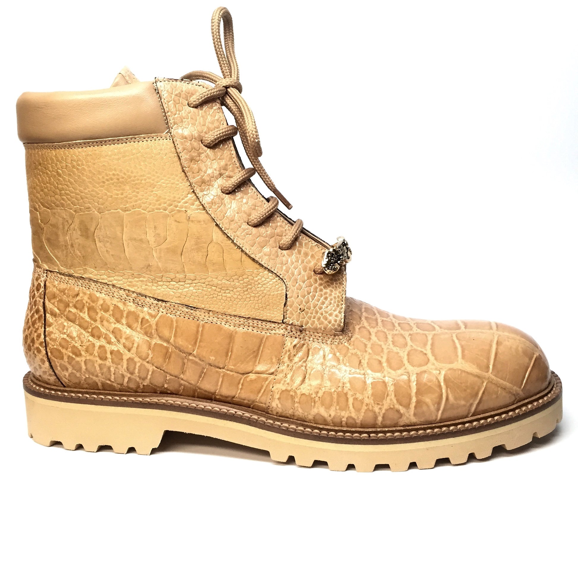 Mauri "Commando" Alligator/Ostrich Leg Combat Boot 4637 - Dudes Boutique