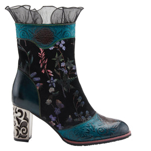 L`ARTISTE TURQUOISE MULTI GAGA MID-CALF BOOTS - Dudes Boutique