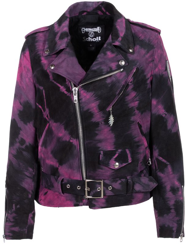 Schott NYC Pink Grateful Dead Women's Perfecto Motorcycle Jacket - Dudes Boutique