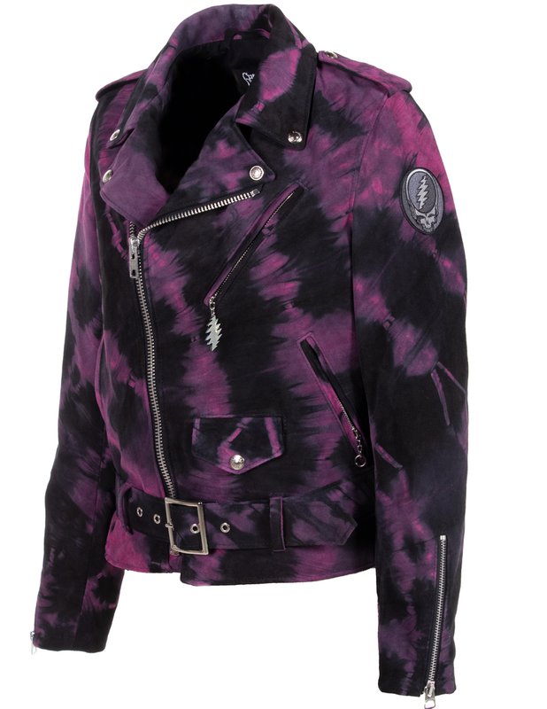 Schott NYC Pink Grateful Dead Women's Perfecto Motorcycle Jacket - Dudes Boutique