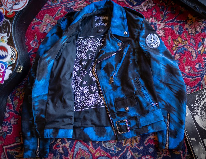 Schott NYC Ice Blue Grateful Dead Men Perfecto Motorcycle Jacket - Dudes Boutique